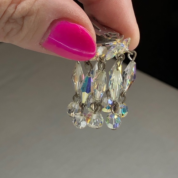 Vintage Crystal Chandelier Pierced earrings - Picture 4 of 5